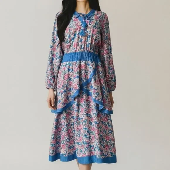 Vintage Designer Diane Freis Floral Maxi Dress - Picture 1 of 11